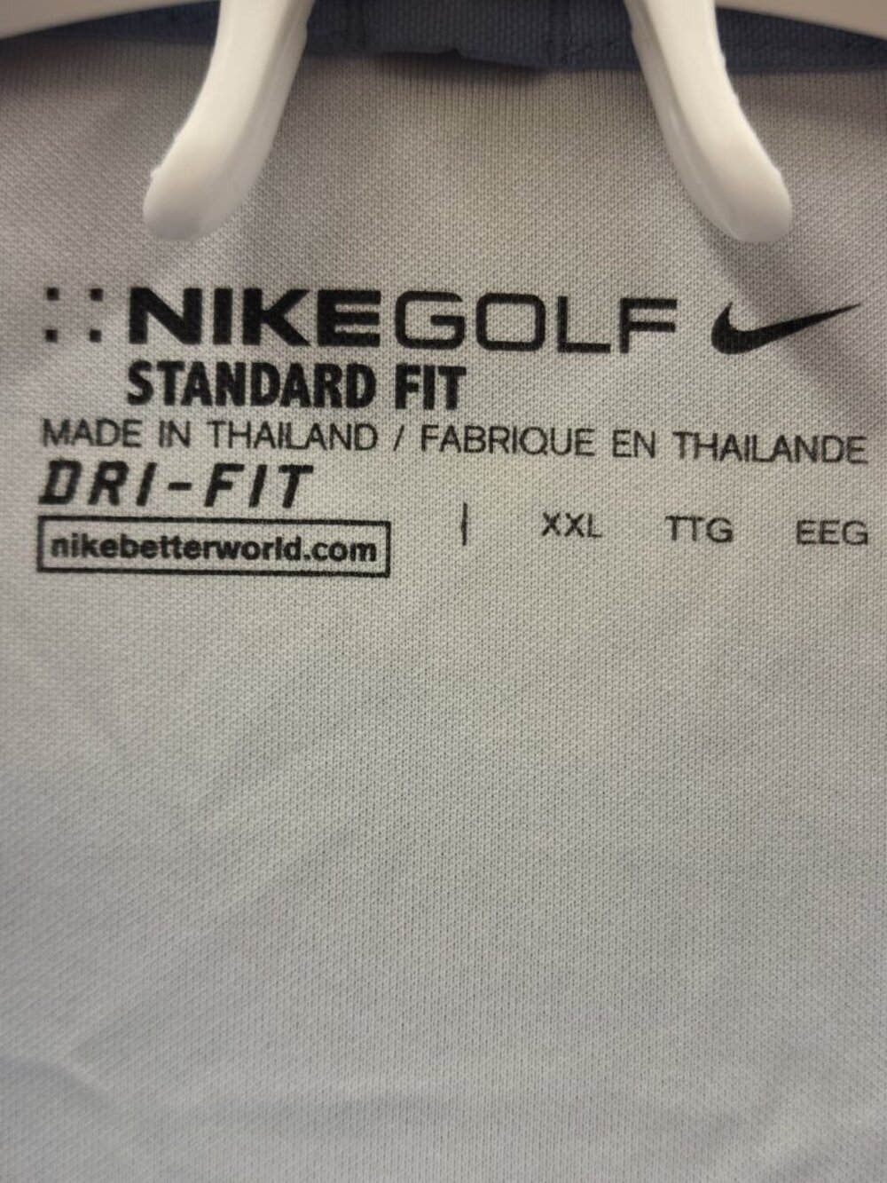 Nike Golf Dri Fit Polo XXL Blue Striped Athletic Casual Performance - Picture 4 of 11